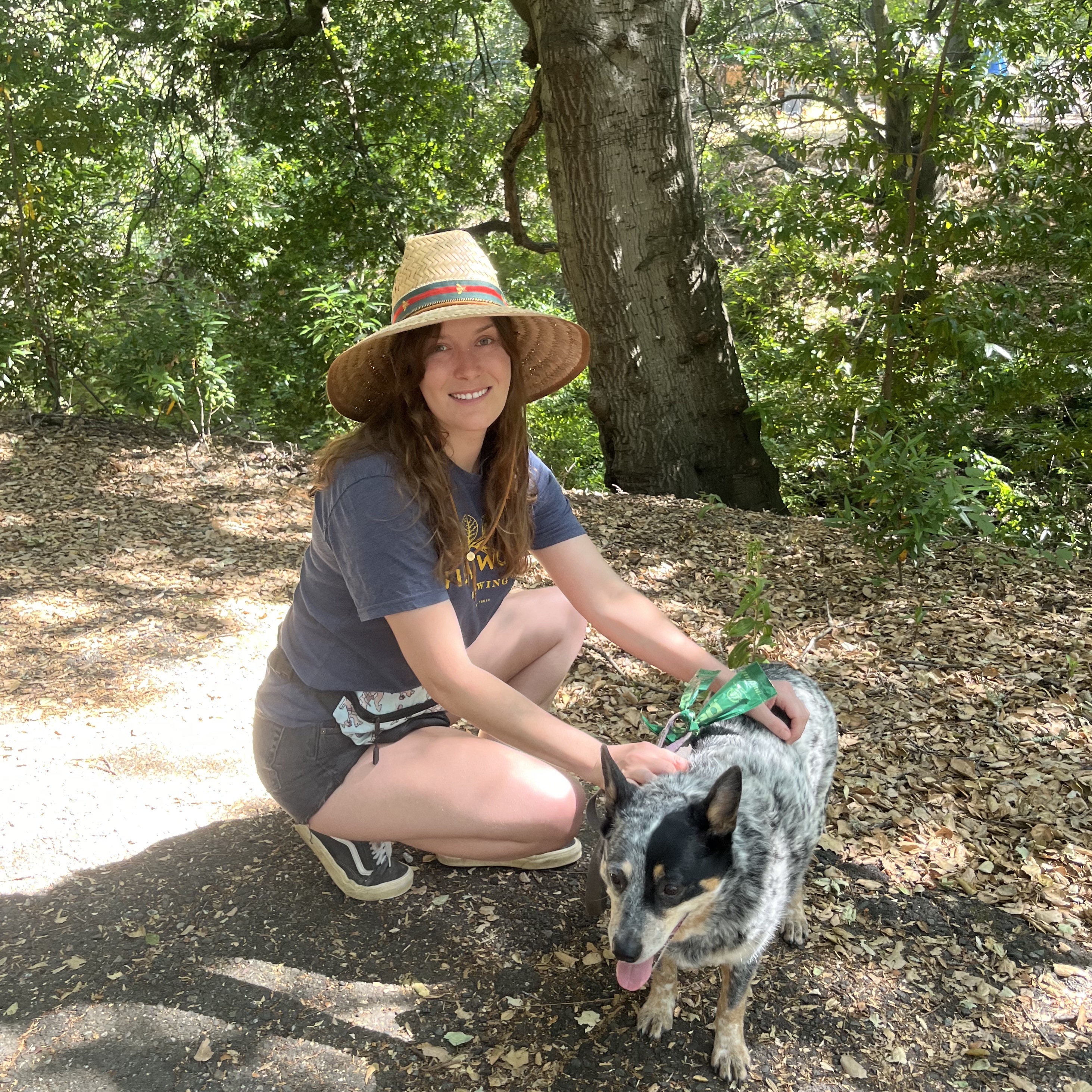 ely with pups on trail